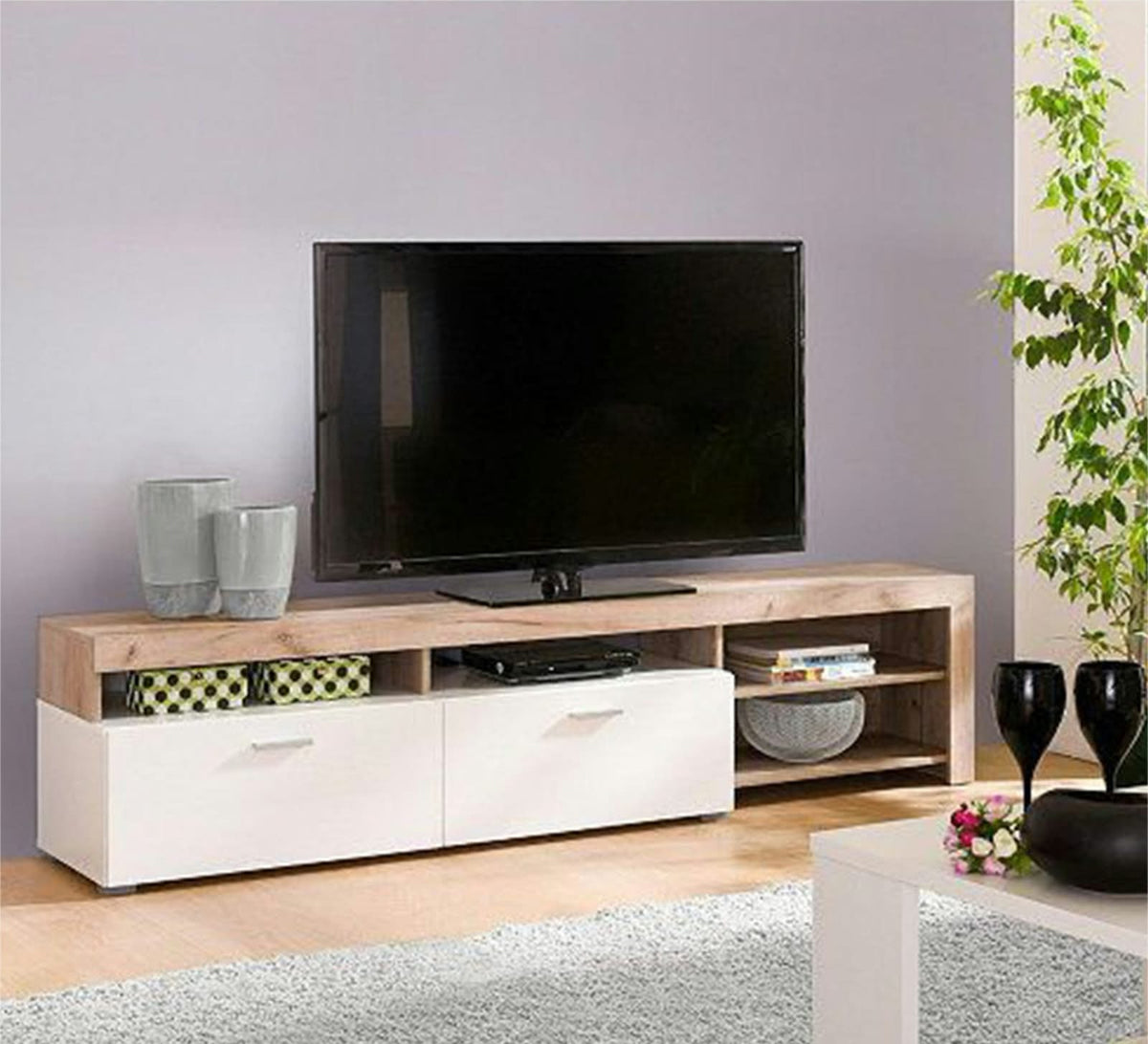 TV Unit – White and Beige, 40 x 40 x 150 cm | TT22