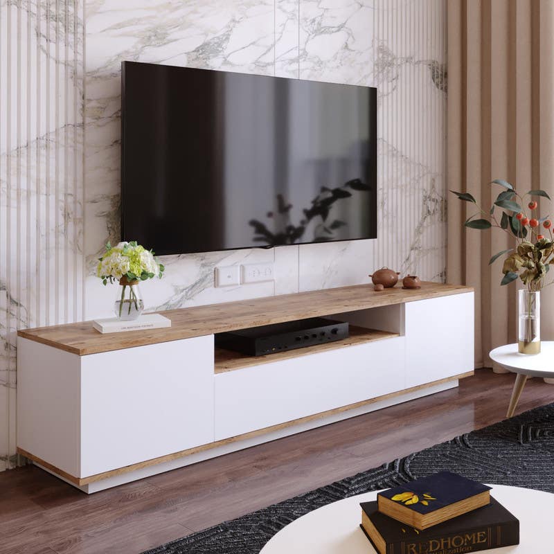 TV Unit – White and Beige, 40 x 40 x 160 cm | TT27