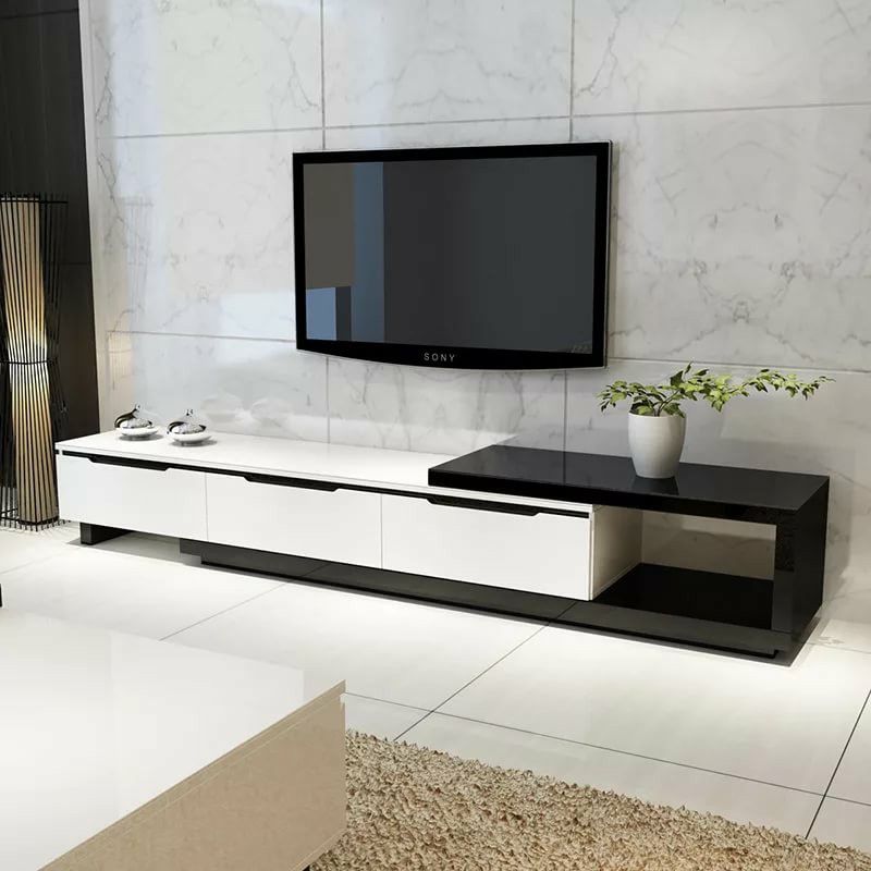 TV Unit – White and Black, 40 x 40 x 190 cm | TT3