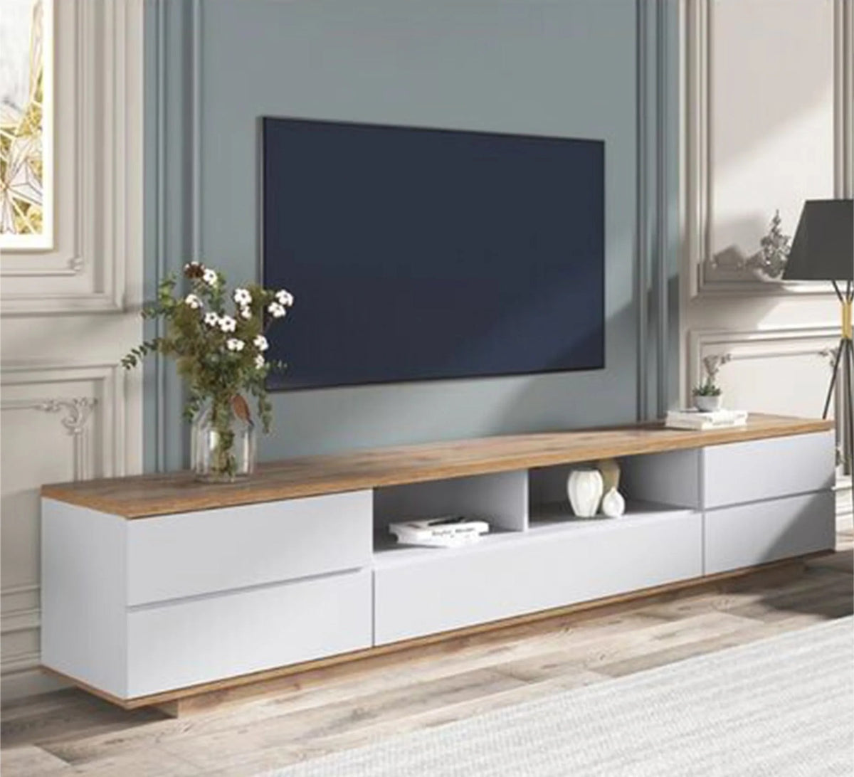 TV Unit – Beige and White, 45 x 40 x 200 cm | TT30