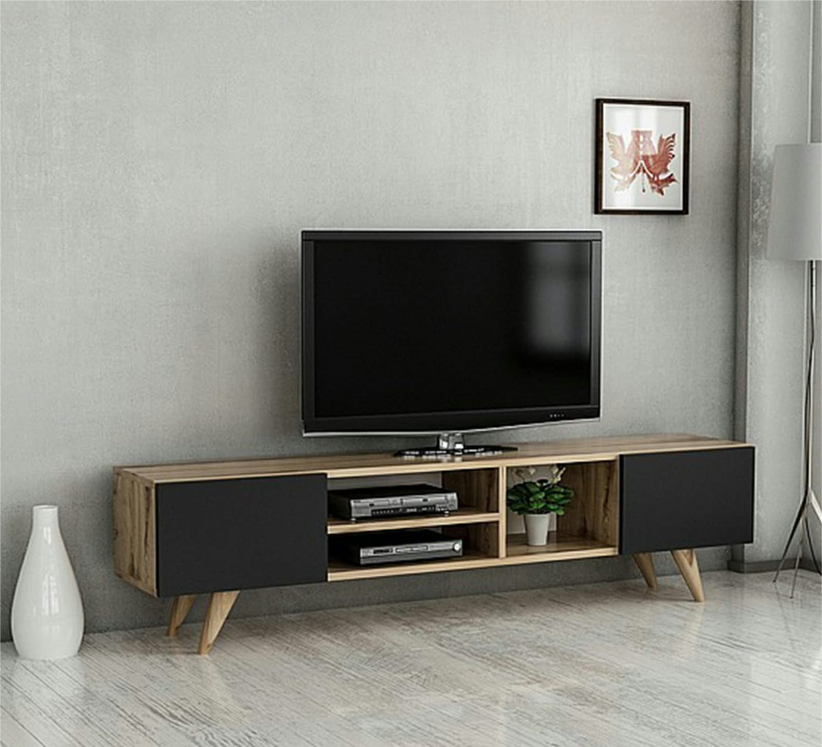 TV Unit – Beige and Black, 40 x 40 x 180 cm | TT4