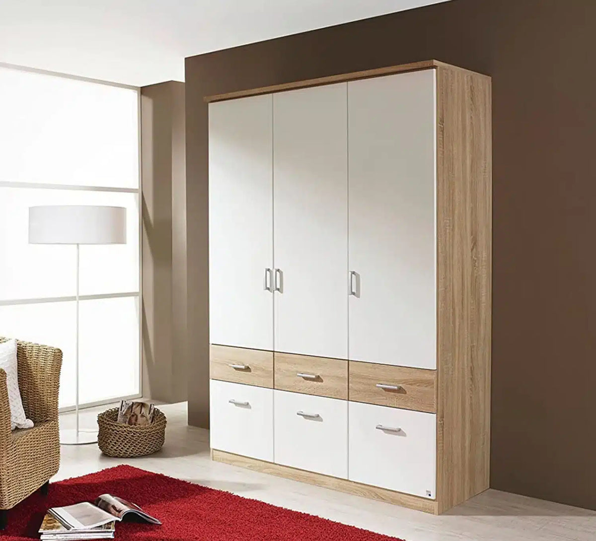 Wardrobe – White and Beige, 220 x 40 x 150 cm | WR13
