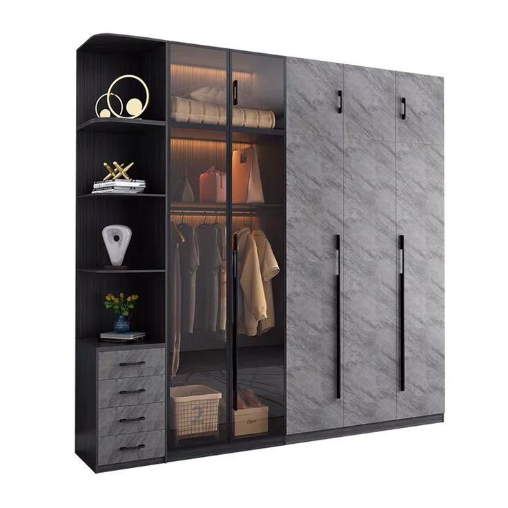 Wardrobe – Black and Grey, 240 x 50 x 240 cm | WR23