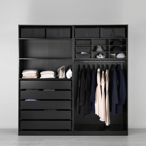 Wardrobe – Black, 200 x 40 x 160 cm | WR27