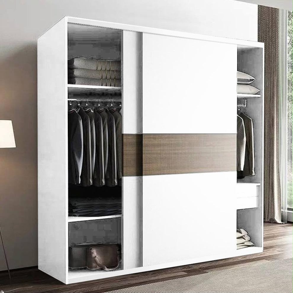 Wardrobe – White and Brown, 200 x 60 x 160 cm | WR32