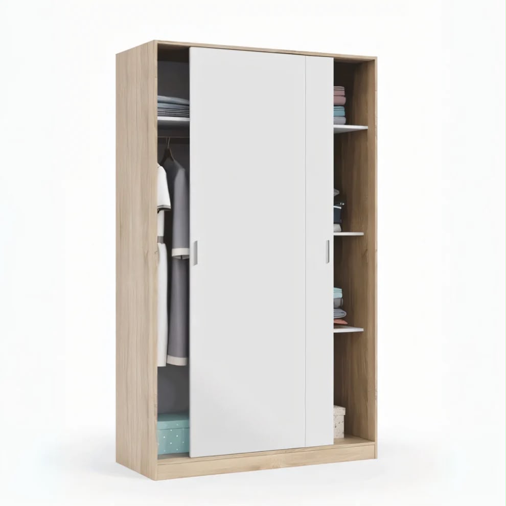 Wardrobe – Beige and White, 200 x 60 x 120 cm | WR33