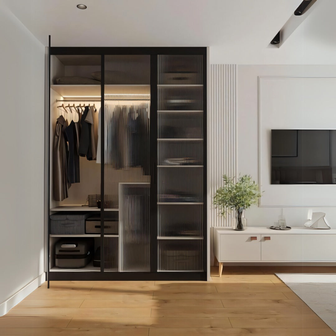 Wardrobe – Black, 200 x 50 x 120 cm | WR34