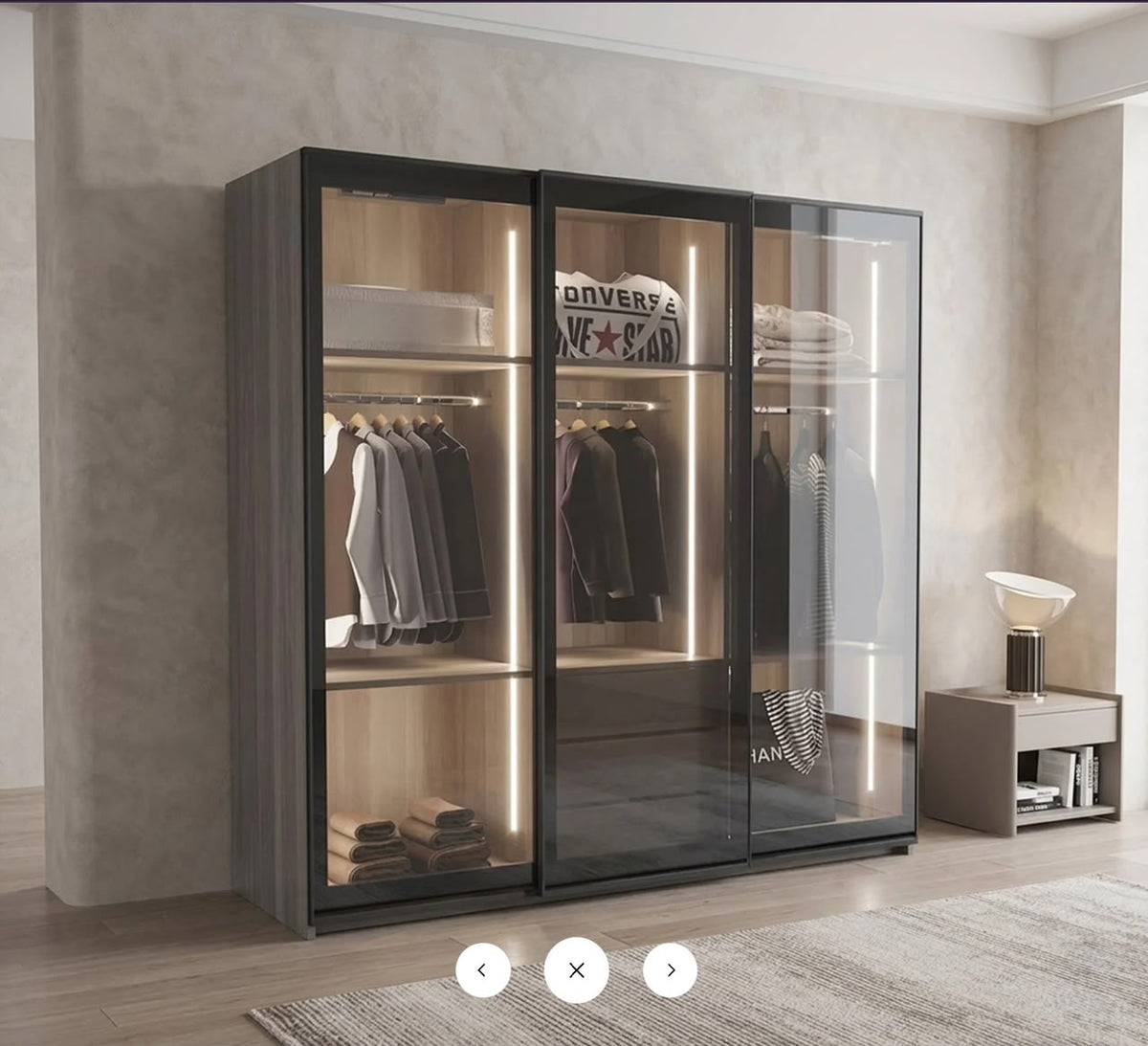 Wardrobe – Grey, 200 x 60 x 180 cm | WR40