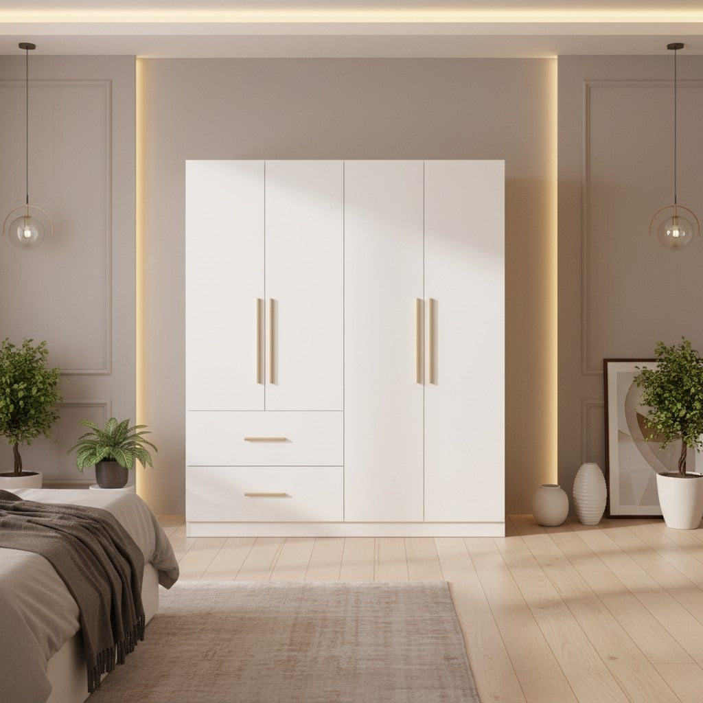 Wardrobe – White, 200 x 50 x 160 cm | WR42