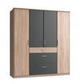 Wardrobe – Brown and Black, 220 x 50 x 160 cm | WR7