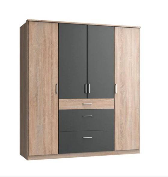 Wardrobe – Brown and Black, 220 x 50 x 160 cm | WR7
