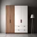 Wardrobe – White and Brown, 220 x 50 x 140 cm | WR8